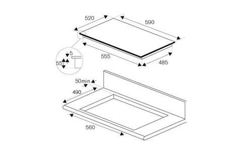 Bertazzoni Modern Series 60cm induction hob, 4 cooking zones and 2 multizones