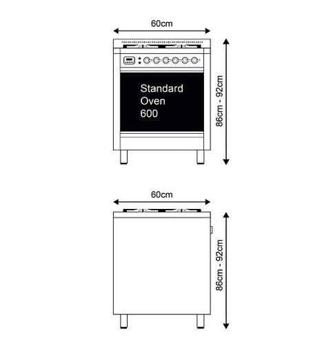 Ilve 60cm Roma 4 Zone Induction Electric Range Cooker