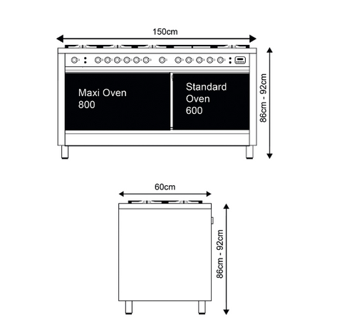 Ilve 150cm Roma Fry Top Range Cooker