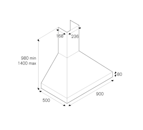 Bertazzoni 90 Wallmount Hood, 1 motor - Master SerieS