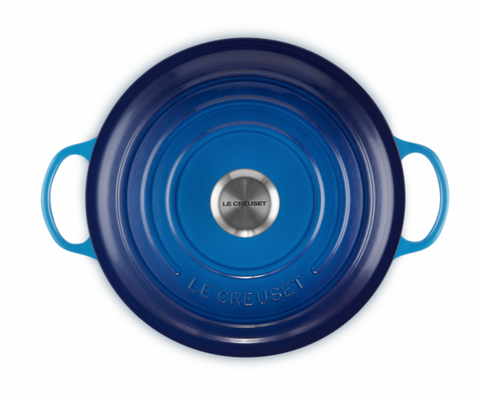 Le Creuset Signature Cast Iron 28cm Soup Pot - Azure Blue