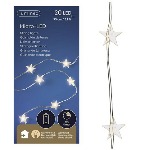 Lumineo Micro Star LED Indoor Lights Warm White 95cm - 20% OFF BLACK FRIDAY SALE