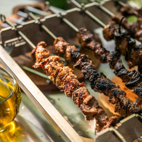 Turkish-Style Kebab Rack with Two Skewer Sets