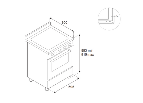 NEW Bertazzoni Heritage 60 cm 4-burner Electric Oven