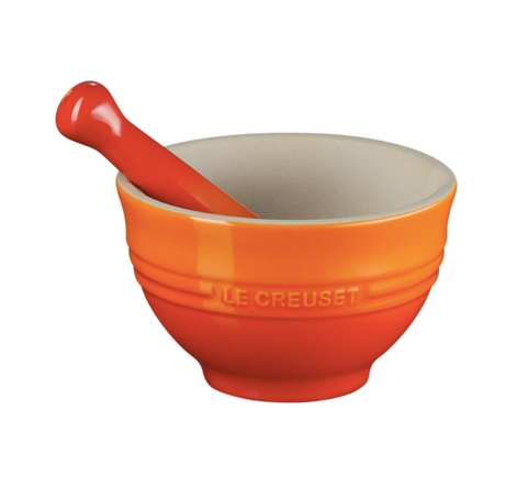 Le Creuset Stoneware Pestle and Mortar in Volcanic Flame