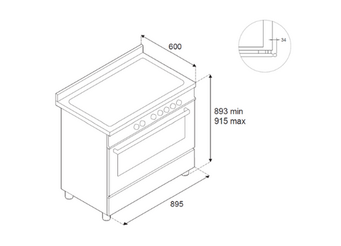 NEW Bertazzoni Heritage 90 cm Induction Top Electric Single Oven