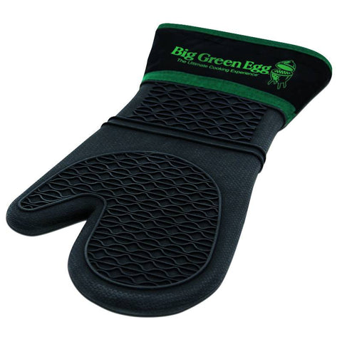 Big Green Egg Heat Resistant Silicone BBQ Mitt with Fabric Cuff