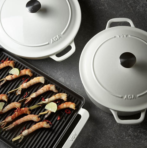 AGA Cast Iron 26cm Casserole - White