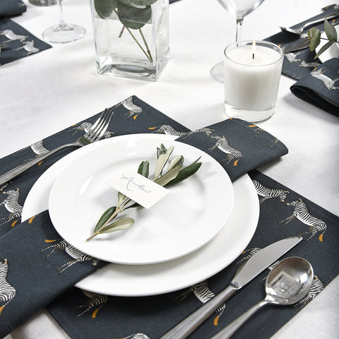 Sophie Allport Napkins - Set of 4 - ZSL - Zebra