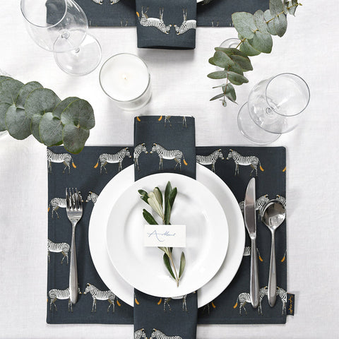Sophie Allport Napkins - Set of 4 - ZSL - Zebra