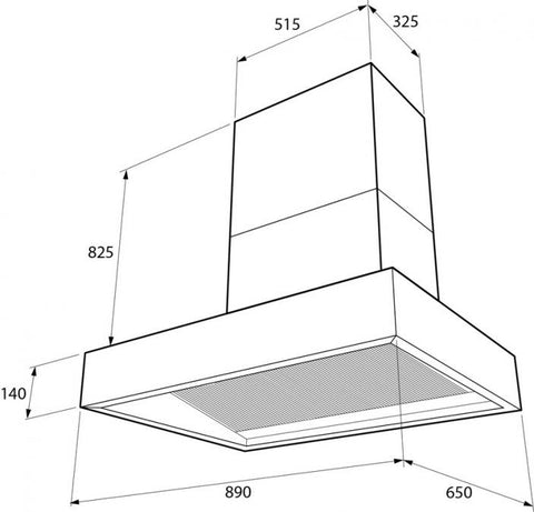 AGA 890mm Slab Hood