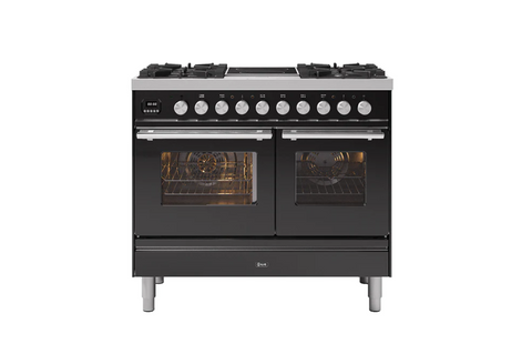Ilve Roma 100cm  4 Gas Burners and 2 Zone Induction Double Oven Dual Fuel Range Cooker
