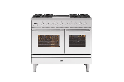 Ilve Roma 100cm  4 Gas Burners and 2 Zone Induction Double Oven Dual Fuel Range Cooker