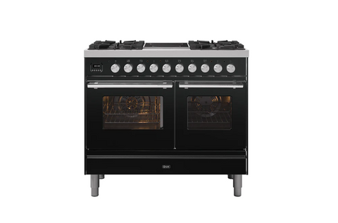 Ilve Roma 100cm  4 Gas Burners and 2 Zone Induction Double Oven Dual Fuel Range Cooker