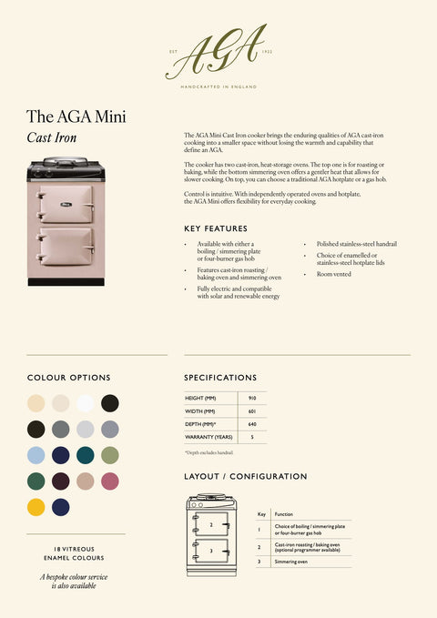 AGA Mini Cast Iron Electric with Hotplate