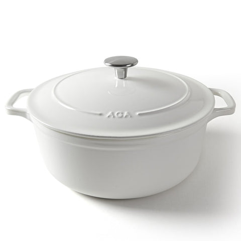 AGA Cast Iron 26cm Casserole - White